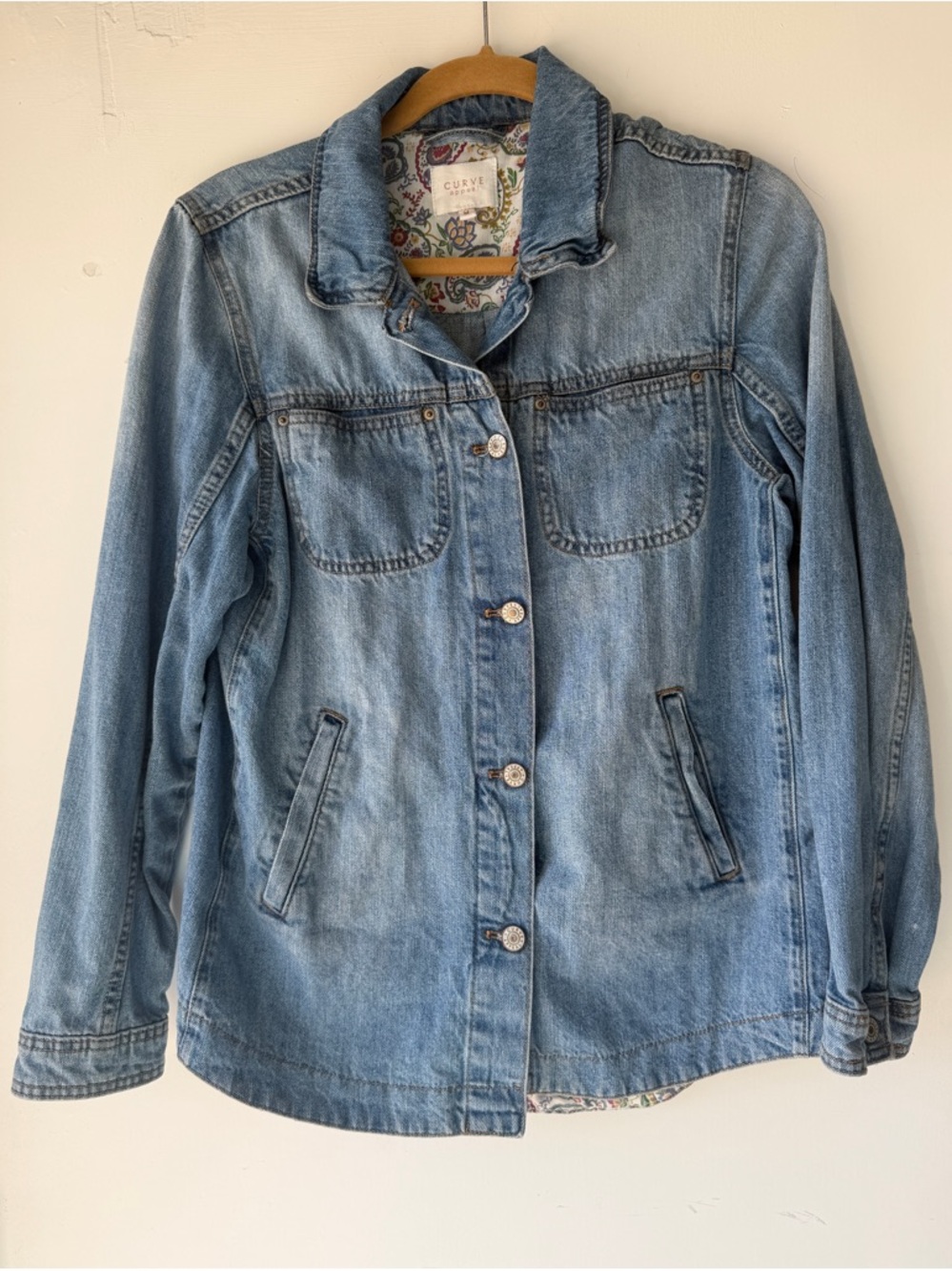 Curve Collection Light Blue Denim Jacket - Women
